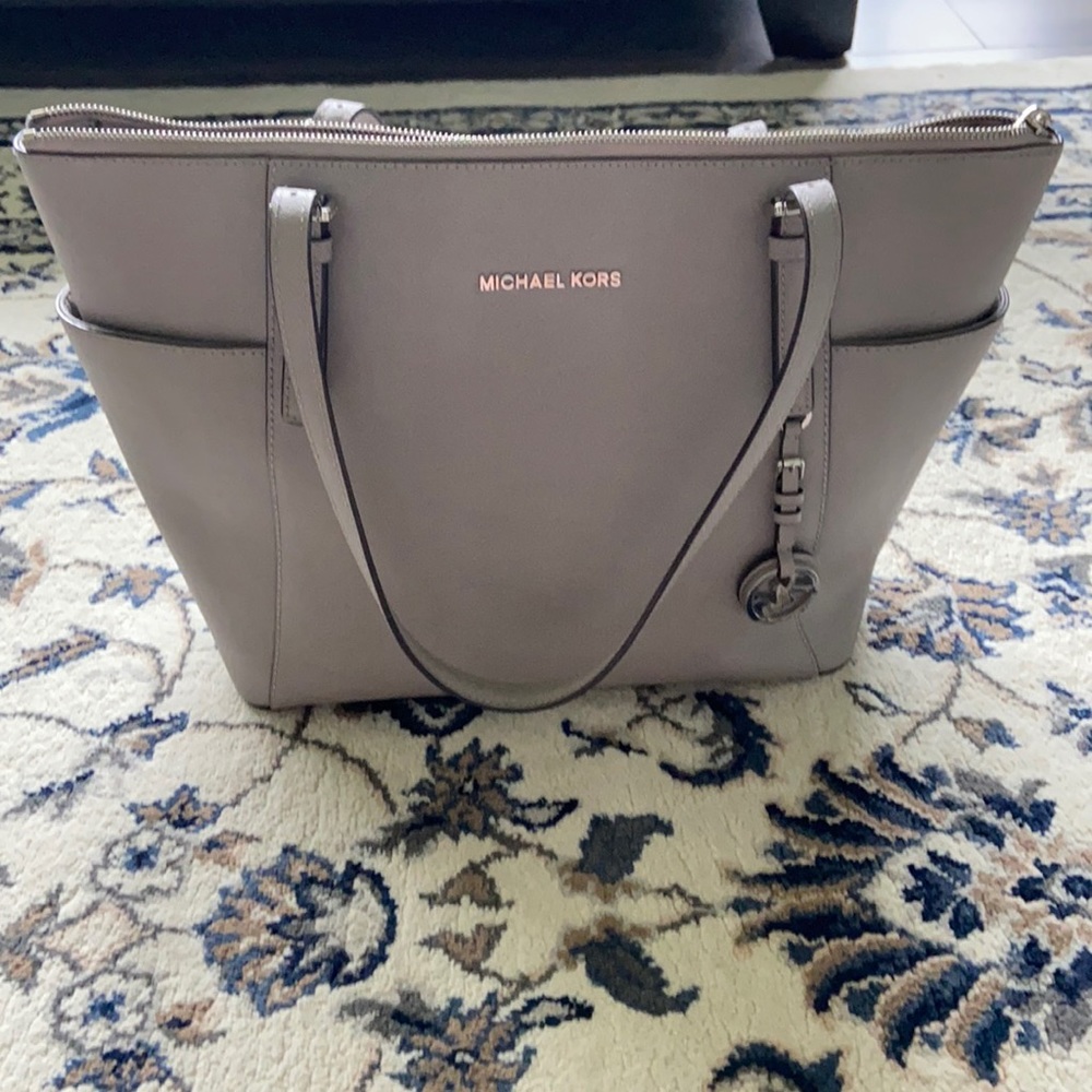 Michael Kors Gray Leather Tote